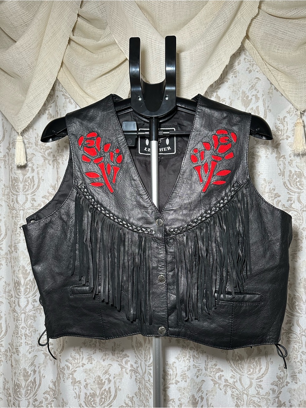 Barneys New York Barneys Leather Fringe Vest